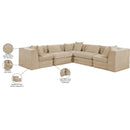  Manufacturer Color_Beige -- Meridian Stellar Fabric 5 pc Sectional IMAGE 9