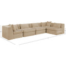  Meridian Stellar 152" Beige Chenille Fabric Upholstered 5 pc Modular Sectional IMAGE 11