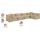  Meridian Stellar 152" Beige Chenille Fabric Upholstered 5 pc Modular Sectional IMAGE 12