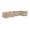  Meridian Stellar 152" Beige Chenille Fabric Upholstered 5 pc Modular Sectional IMAGE 1