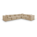  Meridian Stellar 152" Beige Chenille Fabric Upholstered 6 pc Modular Sectional IMAGE 1