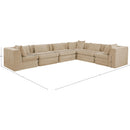  Manufacturer Color_Beige -- Meridian Stellar Fabric 6 pc Sectional IMAGE 8