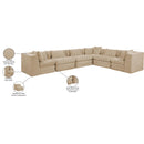  Meridian Stellar 152" Beige Chenille Fabric Upholstered 6 pc Modular Sectional IMAGE 9