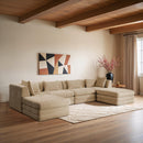  Manufacturer Color_Beige -- Meridian Stellar Fabric 6 pc Sectional IMAGE 2