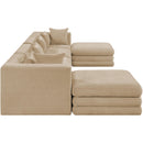  Manufacturer Color_Beige -- Meridian Stellar Fabric 6 pc Sectional IMAGE 4