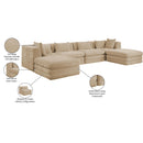  Manufacturer Color_Beige -- Meridian Stellar Fabric 6 pc Sectional IMAGE 9