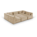  Meridian Stellar 114" Beige Chenille Fabric Upholstered 6 pc Modular Sectional IMAGE 1