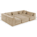  Manufacturer Color_Beige -- Meridian Stellar Fabric 6 pc Sectional IMAGE 8