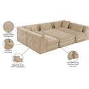  Manufacturer Color_Beige -- Meridian Stellar Fabric 6 pc Sectional IMAGE 9