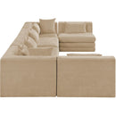  Meridian Stellar 152" Beige Chenille Fabric Upholstered 6 pc Modular Sectional IMAGE 4
