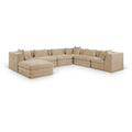  Meridian Stellar 152" Beige Chenille Fabric Upholstered 7 pc Modular Sectional IMAGE 1