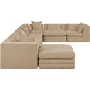  Manufacturer Color_Beige -- Meridian Stellar Fabric 7 pc Sectional IMAGE 4