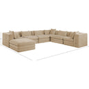  Manufacturer Color_Beige -- Meridian Stellar Fabric 7 pc Sectional IMAGE 8