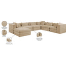 Manufacturer Color_Beige -- Meridian Stellar Fabric 7 pc Sectional IMAGE 9