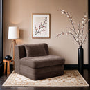  Meridian Stellar Brown Chenille Fabric Upholstered Modular Armless Chair IMAGE 2