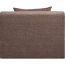  Meridian Stellar Brown Chenille Fabric Upholstered Modular Armless Chair IMAGE 3