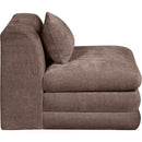  Manufacturer Color_Brown -- Stellar Brown Chenille Fabric Upholstered Modular Armless Chair IMAGE 4