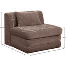  Meridian Stellar Brown Chenille Fabric Upholstered Modular Armless Chair IMAGE 8