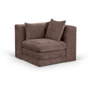  Meridian Stellar Brown Chenille Fabric Upholstered Modular Corner Chair IMAGE 1
