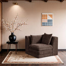  Manufacturer Color_Brown -- Stellar Brown Chenille Fabric Upholstered Modular Corner Chair IMAGE 2
