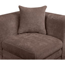  Meridian Stellar Brown Chenille Fabric Upholstered Modular Corner Chair IMAGE 4