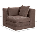  Meridian Stellar Brown Chenille Fabric Upholstered Modular Corner Chair IMAGE 7