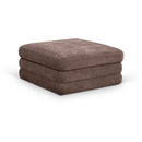  Manufacturer Color_Brown -- Stellar Brown Chenille Fabric Upholstered Modular Ottoman IMAGE 1