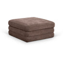  Meridian Stellar Brown Chenille Fabric Upholstered Modular Ottoman IMAGE 1