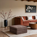  Manufacturer Color_Brown -- Stellar Brown Chenille Fabric Upholstered Modular Ottoman IMAGE 2