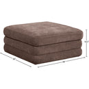  Manufacturer Color_Brown -- Stellar Brown Chenille Fabric Upholstered Modular Ottoman IMAGE 5