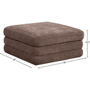  Meridian Stellar Brown Chenille Fabric Upholstered Modular Ottoman IMAGE 5
