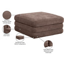  Manufacturer Color_Brown -- Stellar Brown Chenille Fabric Upholstered Modular Ottoman IMAGE 6