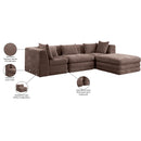  Manufacturer Color_Brown -- Stellar 114" Brown Chenille Fabric Upholstered 4 pc Modular Sectional IMAGE 12