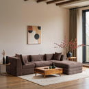  Manufacturer Color_Brown -- Stellar 114" Brown Chenille Fabric Upholstered 4 pc Modular Sectional IMAGE 2