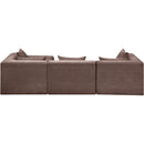  Manufacturer Color_Brown -- Stellar 114" Brown Chenille Fabric Upholstered 4 pc Modular Sectional IMAGE 4