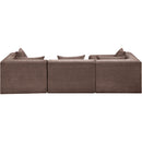  Manufacturer Color_Brown -- Stellar 114" Brown Chenille Fabric Upholstered 4 pc Modular Sectional IMAGE 5