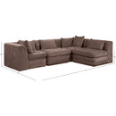  Manufacturer Color_Brown -- Stellar 114" Brown Chenille Fabric Upholstered 4 pc Modular Sectional IMAGE 11