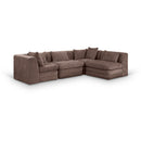  Manufacturer Color_Brown -- Stellar 114" Brown Chenille Fabric Upholstered 4 pc Modular Sectional IMAGE 1