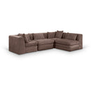 Meridian Stellar 114" Brown Chenille Fabric Upholstered 4 pc Modular Sectional IMAGE 1