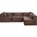  Manufacturer Color_Brown -- Stellar 114" Brown Chenille Fabric Upholstered 4 pc Modular Sectional IMAGE 3