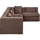  Manufacturer Color_Brown -- Stellar 114" Brown Chenille Fabric Upholstered 4 pc Modular Sectional IMAGE 6