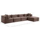  Manufacturer Color_Brown -- Stellar 152" Brown Chenille Fabric Upholstered 5 pc Modular Sectional IMAGE 10