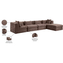  Manufacturer Color_Brown -- Stellar 152" Brown Chenille Fabric Upholstered 5 pc Modular Sectional IMAGE 11