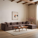  Manufacturer Color_Brown -- Stellar 152" Brown Chenille Fabric Upholstered 5 pc Modular Sectional IMAGE 2