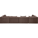  Manufacturer Color_Brown -- Stellar 152" Brown Chenille Fabric Upholstered 5 pc Modular Sectional IMAGE 3