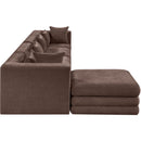  Manufacturer Color_Brown -- Stellar 152" Brown Chenille Fabric Upholstered 5 pc Modular Sectional IMAGE 4
