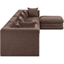  Meridian Stellar 152" Brown Chenille Fabric Upholstered 5 pc Modular Sectional IMAGE 5