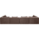  Manufacturer Color_Brown -- Stellar 152" Brown Chenille Fabric Upholstered 5 pc Modular Sectional IMAGE 6