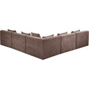  Meridian Stellar 114" Brown Chenille Fabric Upholstered 5 pc Modular Sectional IMAGE 3