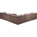  Manufacturer Color_Brown -- Stellar 114" Brown Chenille Fabric Upholstered 5 pc Modular Sectional IMAGE 3